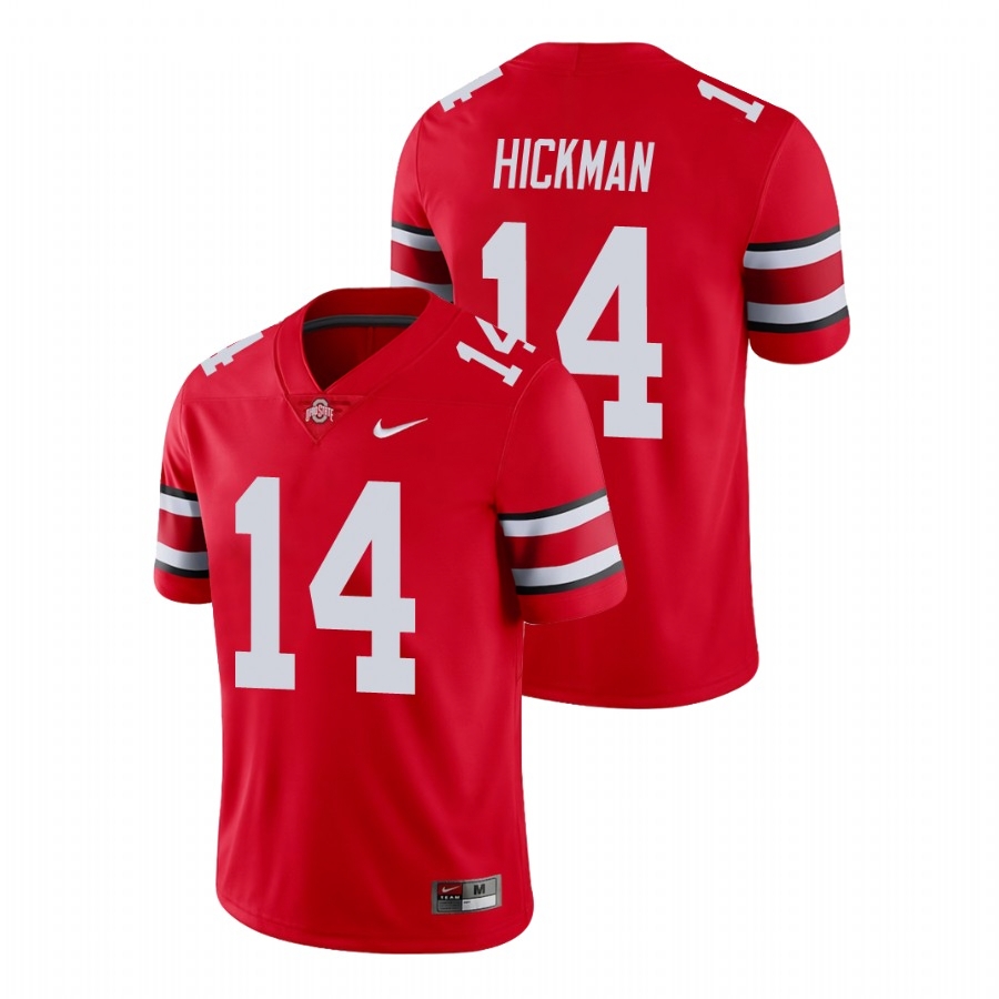 Ohio State Buckeyes Men's NCAA Ronnie Hickman #14 Scarlet Nike Game College Football Jersey GBH2149LQ